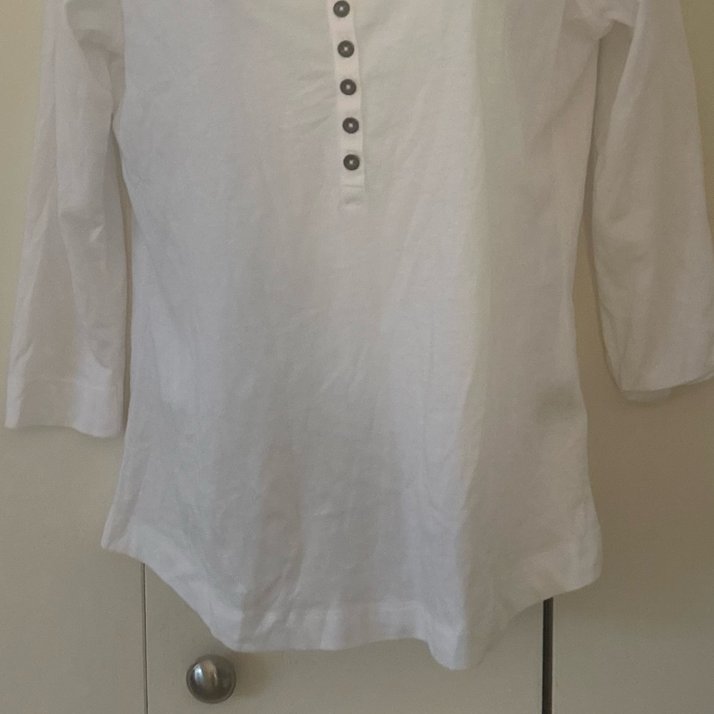 Ralph Lauren Cotton lace embellished half button top S - Picture 7 of 9